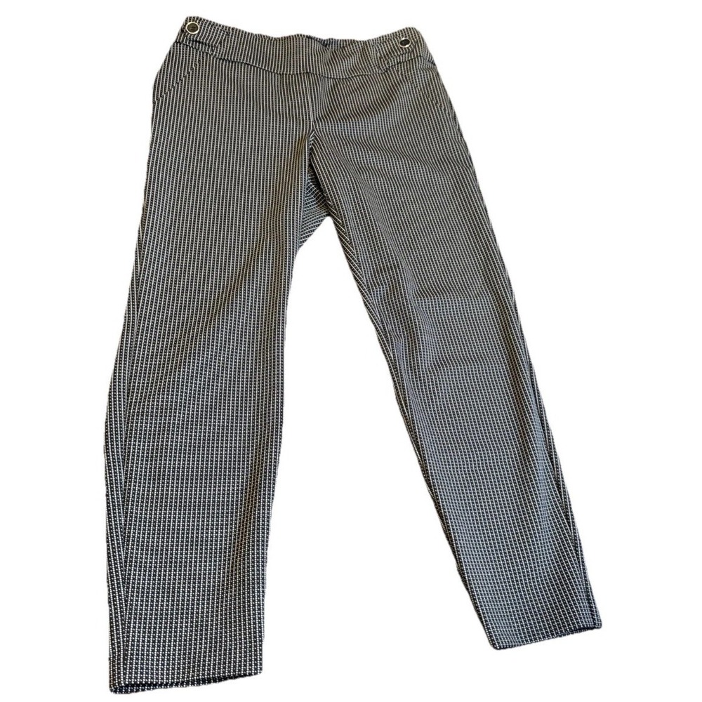 SOHO Apparel Ltd Pants Womens Large Black White Stretch Slim Career Work